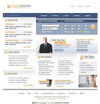 深藍(lán)企業(yè)網(wǎng)頁P(yáng)SD模板 專業(yè)網(wǎng)頁與網(wǎng)站設(shè)計的利器